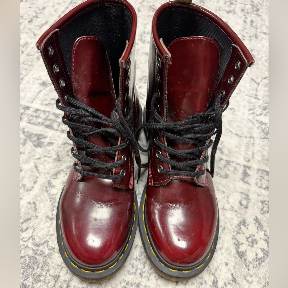 Doc Martin Cherry red 1460 vegan leather boots
